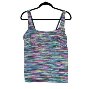 Lands End square neck underwire tankini swimsuit top